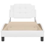 Casa si Gradina - Mobilier - Paturi si accesorii - Paturi - Cadru de pat cu tablie, alb, 100x200 cm, piele ecologica - Infinity.ro