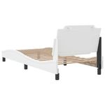 Casa si Gradina - Mobilier - Paturi si accesorii - Paturi - Cadru de pat cu tablie, alb, 100x200 cm, piele ecologica - Infinity.ro
