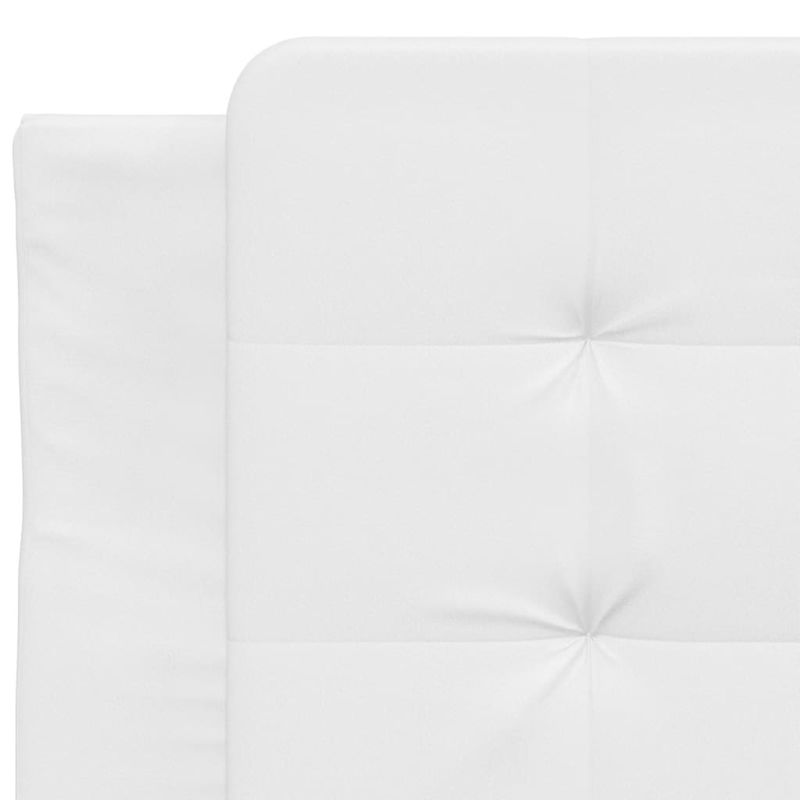 Casa si Gradina - Mobilier - Paturi si accesorii - Paturi - Cadru de pat cu tablie, alb, 100x200 cm, piele ecologica - Infinity.ro