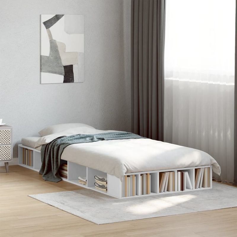 Casa si Gradina - Mobilier - Paturi si accesorii - Paturi - Cadru de pat, alb, 75x190 cm, lemn prelucrat - Infinity.ro