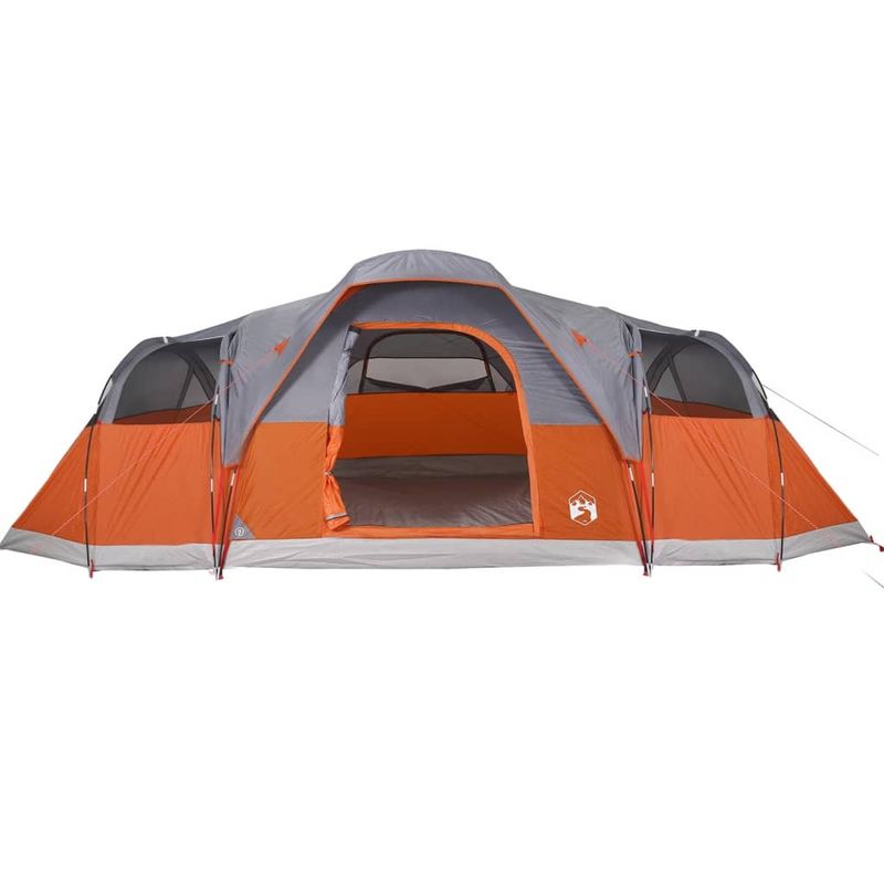 Sport si Outdoor - Camping - Corturi camping - Cort de familie cupola 11 persoane, gri/portocaliu, impermeabil - Infinity.ro