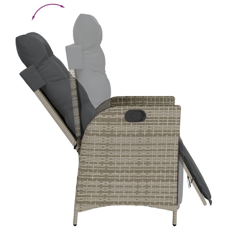 Casa si Gradina - Gradina si terasa - Mobilier exterior - Seturi mobila gradina - Set mobilier de gradina cu perne, 3 piese, gri, poliratan - Infinity.ro