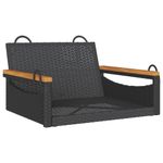 Casa si Gradina - Gradina si terasa - Mobilier exterior - Bancute de gradina - Banca de balansoar, negru, 63x62x40 cm, poliratan, model cotiere cu design rotund - Infinity.ro
