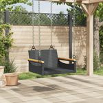 Casa si Gradina - Gradina si terasa - Mobilier exterior - Bancute de gradina - Banca de balansoar, negru, 63x62x40 cm, poliratan, model cotiere cu design rotund - Infinity.ro