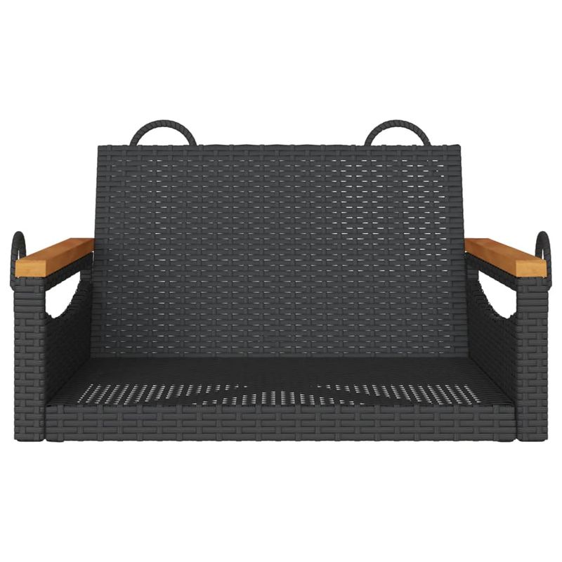 Casa si Gradina - Gradina si terasa - Mobilier exterior - Bancute de gradina - Banca de balansoar, negru, 63x62x40 cm, poliratan, model cotiere cu design rotund - Infinity.ro