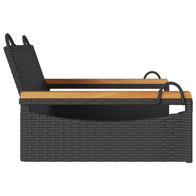 Casa si Gradina - Gradina si terasa - Mobilier exterior - Bancute de gradina - Banca de balansoar, negru, 63x62x40 cm, poliratan, model cotiere cu design rotund - Infinity.ro