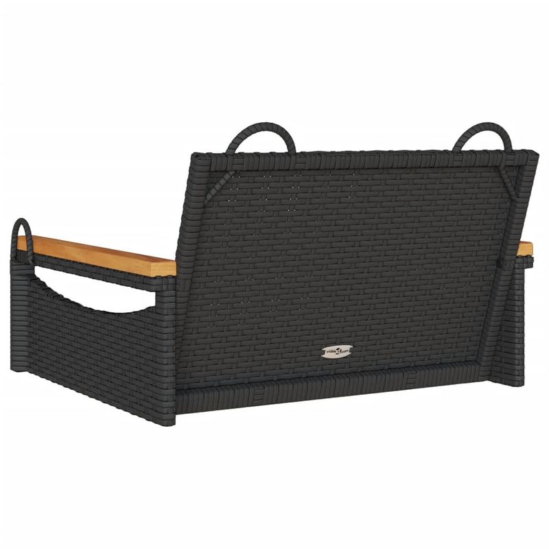 Casa si Gradina - Gradina si terasa - Mobilier exterior - Bancute de gradina - Banca de balansoar, negru, 63x62x40 cm, poliratan, model cotiere cu design rotund - Infinity.ro