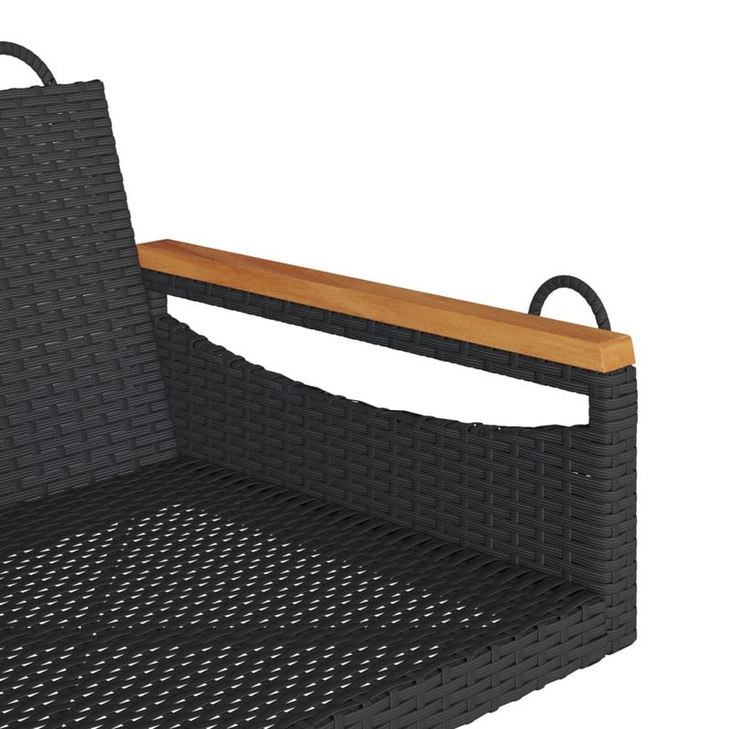 Casa si Gradina - Gradina si terasa - Mobilier exterior - Bancute de gradina - Banca de balansoar, negru, 63x62x40 cm, poliratan, model cotiere cu design rotund - Infinity.ro