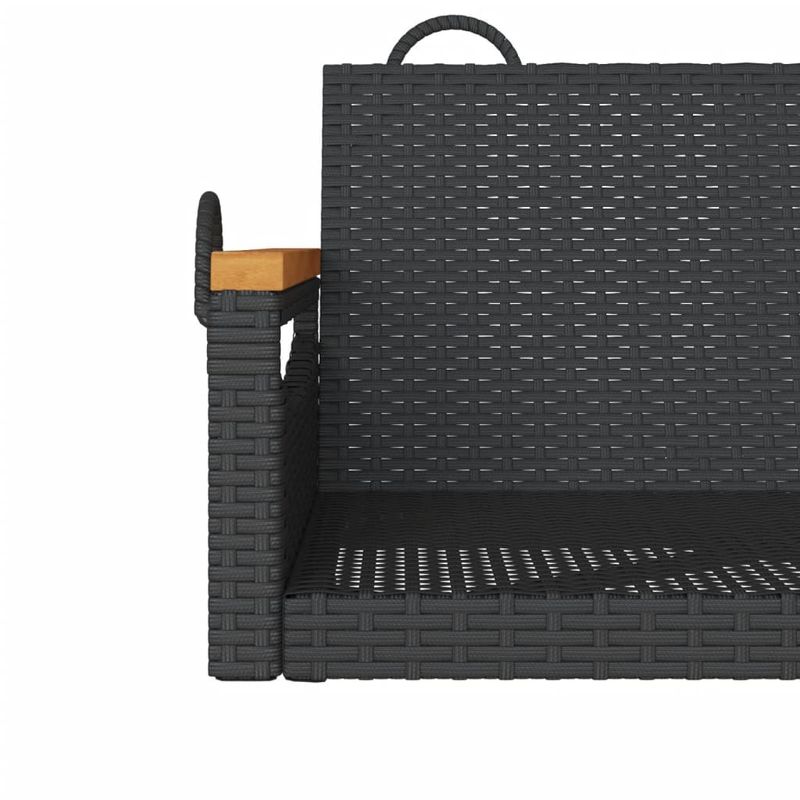 Casa si Gradina - Gradina si terasa - Mobilier exterior - Bancute de gradina - Banca de balansoar, negru, 63x62x40 cm, poliratan, model cotiere cu design rotund - Infinity.ro