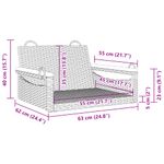 Casa si Gradina - Gradina si terasa - Mobilier exterior - Bancute de gradina - Banca de balansoar, negru, 63x62x40 cm, poliratan, model cotiere cu design rotund - Infinity.ro
