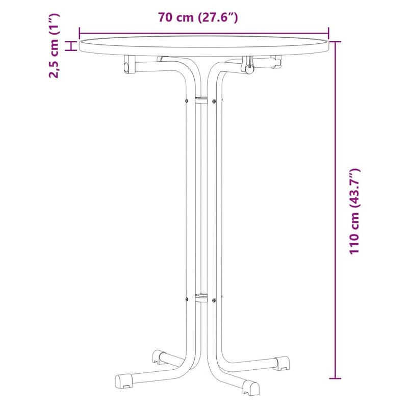 Casa si Gradina - Mobilier - Mese si birouri - Mese bucatarie si dining - Masa de bucatarie, alb, Ø70x110 cm, lemn prelucrat si otel - Infinity.ro