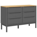 Casa si Gradina - Mobilier - Comode si corpuri - Comode - Comoda cu sertare „FLORO”, gri, lemn masiv de pin - Infinity.ro