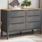 Casa si Gradina - Mobilier - Comode si corpuri - Comode - Comoda cu sertare „FLORO”, gri, lemn masiv de pin - Infinity.ro