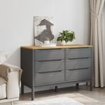 Casa si Gradina - Mobilier - Comode si corpuri - Comode - Comoda cu sertare „FLORO”, gri, lemn masiv de pin - Infinity.ro