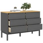 Casa si Gradina - Mobilier - Comode si corpuri - Comode - Comoda cu sertare „FLORO”, gri, lemn masiv de pin - Infinity.ro