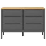 Casa si Gradina - Mobilier - Comode si corpuri - Comode - Comoda cu sertare „FLORO”, gri, lemn masiv de pin - Infinity.ro