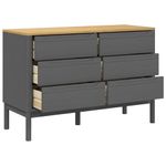 Casa si Gradina - Mobilier - Comode si corpuri - Comode - Comoda cu sertare „FLORO”, gri, lemn masiv de pin - Infinity.ro
