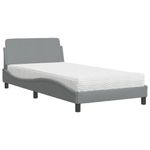 Casa si Gradina - Mobilier - Paturi si accesorii - Paturi - Pat cu saltea, gri deschis, 100x200 cm, textil - Infinity.ro