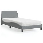 Casa si Gradina - Mobilier - Paturi si accesorii - Paturi - Pat cu saltea, gri deschis, 100x200 cm, textil - Infinity.ro