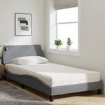Casa si Gradina - Mobilier - Paturi si accesorii - Paturi - Pat cu saltea, gri deschis, 100x200 cm, textil - Infinity.ro