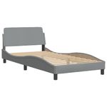 Casa si Gradina - Mobilier - Paturi si accesorii - Paturi - Pat cu saltea, gri deschis, 100x200 cm, textil - Infinity.ro
