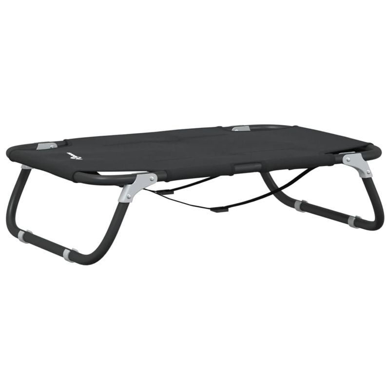 Petshop - Accesorii petshop - Culcusuri si custi - Culcusuri si saltele - Pat de caini pliabil, antracit, tesatura Oxford și otel, mărime 70x46x18 cm - Infinity.ro