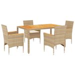 Casa si Gradina - Gradina si terasa - Mobilier exterior - Seturi mobila gradina - Set mobilier gradina cu perne 5 piese bej poliratan/lemn acacia - Infinity.ro