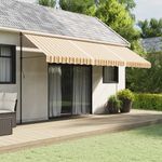 Casa si Gradina - Gradina si terasa - Umbrele si pavilioane - Pavilioane - Panza de rezerva copertina, dungi multicolore, 5x3 m, portocaliu și negru - Infinity.ro