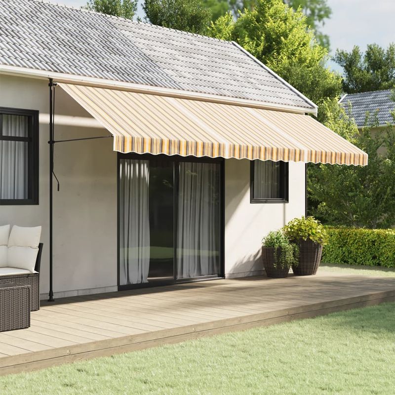 Casa si Gradina - Gradina si terasa - Umbrele si pavilioane - Pavilioane - Panza de rezerva copertina, dungi multicolore, 5x3 m, portocaliu și negru - Infinity.ro