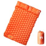Sport si Outdoor - Camping - Saltele si accesorii pentru somn - Saltele camping - Saltea camping auto-gonflabila cu perne, 2 persoane, portocaliu - Infinity.ro