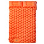 Sport si Outdoor - Camping - Saltele si accesorii pentru somn - Saltele camping - Saltea camping auto-gonflabila cu perne, 2 persoane, portocaliu - Infinity.ro