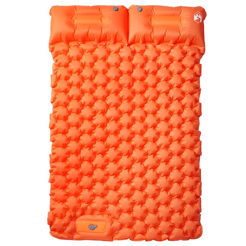 Sport si Outdoor - Camping - Saltele si accesorii pentru somn - Saltele camping - Saltea camping auto-gonflabila cu perne, 2 persoane, portocaliu - Infinity.ro