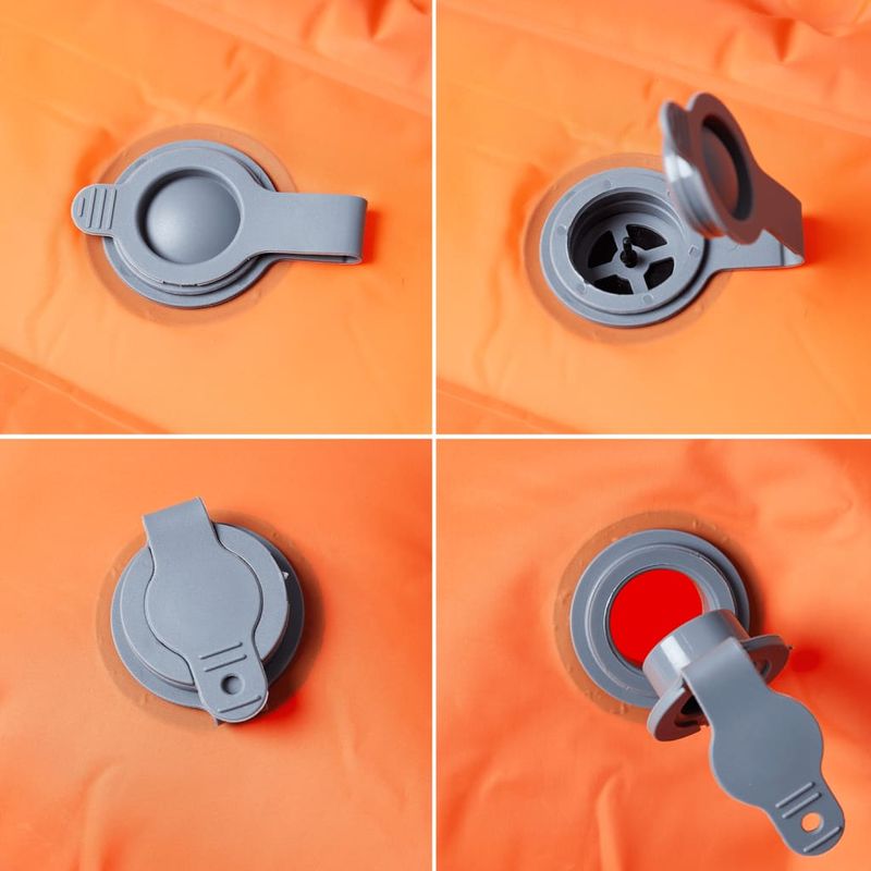 Sport si Outdoor - Camping - Saltele si accesorii pentru somn - Saltele camping - Saltea camping auto-gonflabila cu perne, 2 persoane, portocaliu - Infinity.ro