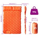 Sport si Outdoor - Camping - Saltele si accesorii pentru somn - Saltele camping - Saltea camping auto-gonflabila cu perne, 2 persoane, portocaliu - Infinity.ro