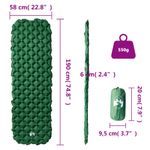Sport si Outdoor - Camping - Saltele si accesorii pentru somn - Saltele camping - Saltea de camping gonflabila, verde, 190x58x6 cm - Infinity.ro