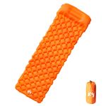 Sport si Outdoor - Camping - Saltele si accesorii pentru somn - Saltele camping - Saltea de camping auto-gonflabila cu perna integrata portocaliu - Infinity.ro