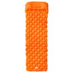 Sport si Outdoor - Camping - Saltele si accesorii pentru somn - Saltele camping - Saltea de camping auto-gonflabila cu perna integrata portocaliu - Infinity.ro