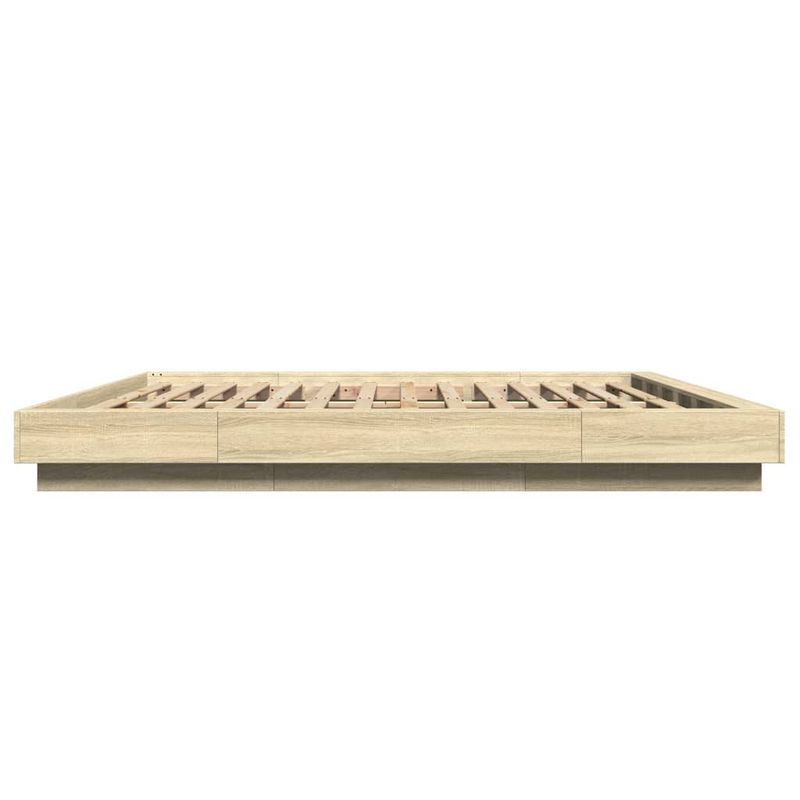 Casa si Gradina - Mobilier - Paturi si accesorii - Paturi - Cadru de pat cu LED stejar sonoma 180x200 cm lemn prelucrat - Infinity.ro