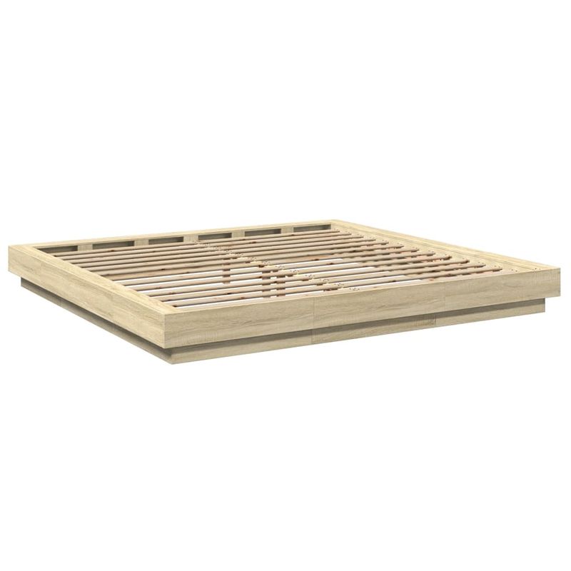 Casa si Gradina - Mobilier - Paturi si accesorii - Paturi - Cadru de pat cu LED stejar sonoma 180x200 cm lemn prelucrat - Infinity.ro