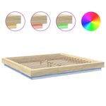 Casa si Gradina - Mobilier - Paturi si accesorii - Paturi - Cadru de pat cu LED stejar sonoma 180x200 cm lemn prelucrat - Infinity.ro