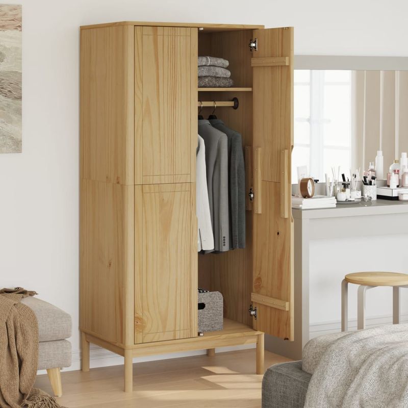 Casa si Gradina - Mobilier - Dulapuri si sifoniere - Sifoniere - Sifonier "FLORO", maro ceruit, 77x53x171 cm, lemn masiv pin - Infinity.ro