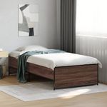 Casa si Gradina - Mobilier - Paturi si accesorii - Paturi - Cadru de pat, stejar maro, 90x200 cm, lemn prelucrat si metal - Infinity.ro
