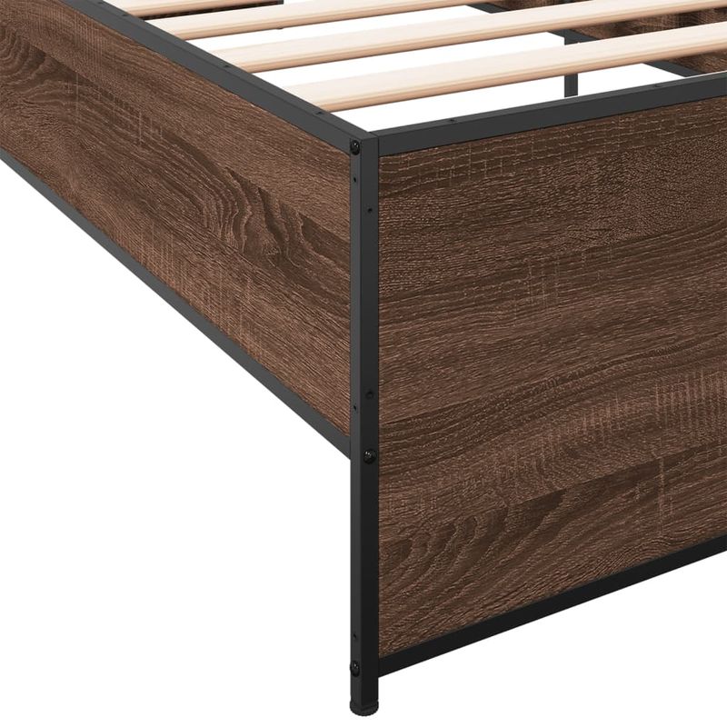 Casa si Gradina - Mobilier - Paturi si accesorii - Paturi - Cadru de pat, stejar maro, 90x200 cm, lemn prelucrat si metal - Infinity.ro