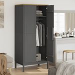 Casa si Gradina - Mobilier - Dulapuri si sifoniere - Sifoniere - Sifonier "FLORO", gri, 77x53x171 cm, lemn masiv pin - Infinity.ro