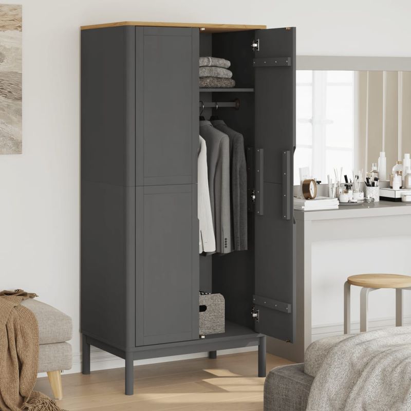 Casa si Gradina - Mobilier - Dulapuri si sifoniere - Sifoniere - Sifonier "FLORO", gri, 77x53x171 cm, lemn masiv pin - Infinity.ro