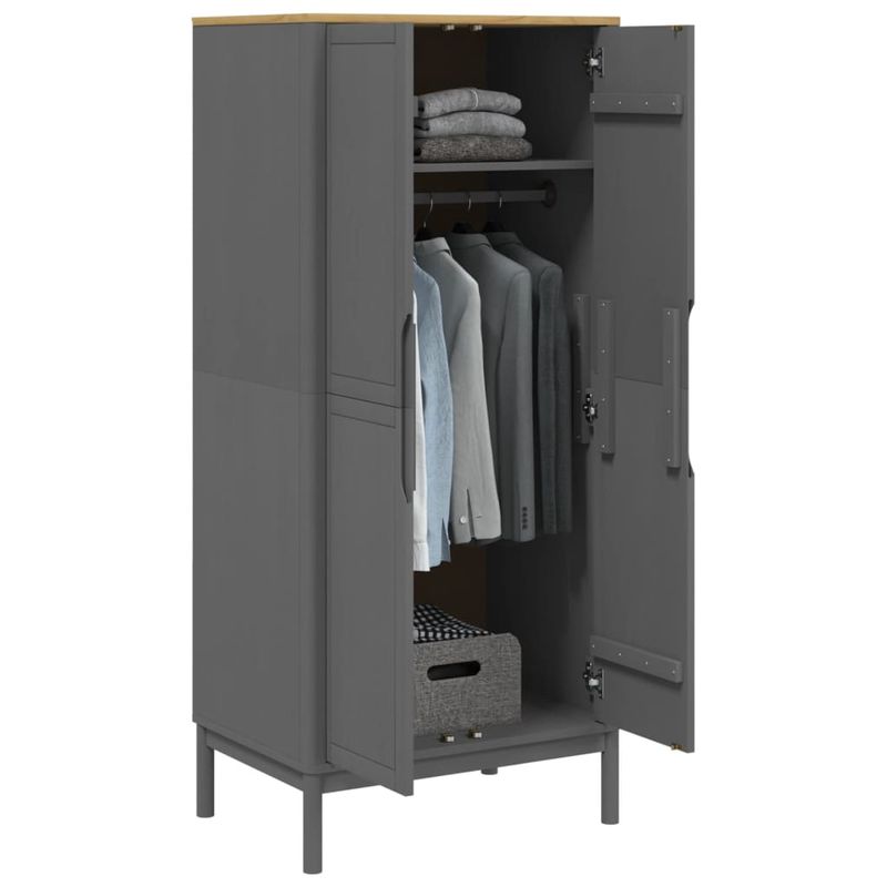 Casa si Gradina - Mobilier - Dulapuri si sifoniere - Sifoniere - Sifonier "FLORO", gri, 77x53x171 cm, lemn masiv pin - Infinity.ro