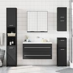 Casa si Gradina - Mobilier - Dulapuri si sifoniere - Dulapuri - Dulap baie cu oglinda negru 64x20x67 cm lemn compozit - Infinity.ro