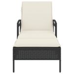 Casa si Gradina - Gradina si terasa - Mobilier exterior - Scaune si sezlonguri gradina - Sezlong cu perna, negru, 63x200x81 cm, poliratan - Infinity.ro