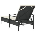 Casa si Gradina - Gradina si terasa - Mobilier exterior - Scaune si sezlonguri gradina - Sezlong cu perna, negru, 63x200x81 cm, poliratan - Infinity.ro