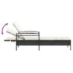 Casa si Gradina - Gradina si terasa - Mobilier exterior - Scaune si sezlonguri gradina - Sezlong cu perna, negru, 63x200x81 cm, poliratan - Infinity.ro